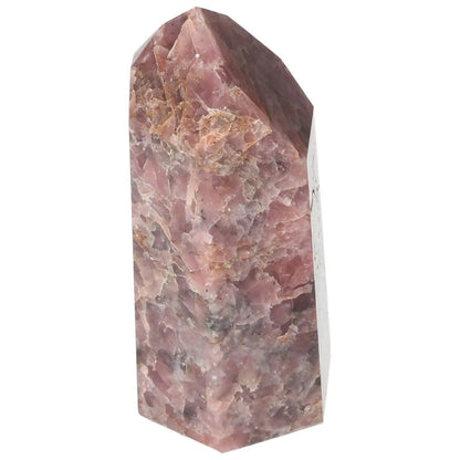 Polished Hematoide Obelisk by Sylvia Crystals, featuring vibrant hues and a polished finish for luxury and balance.