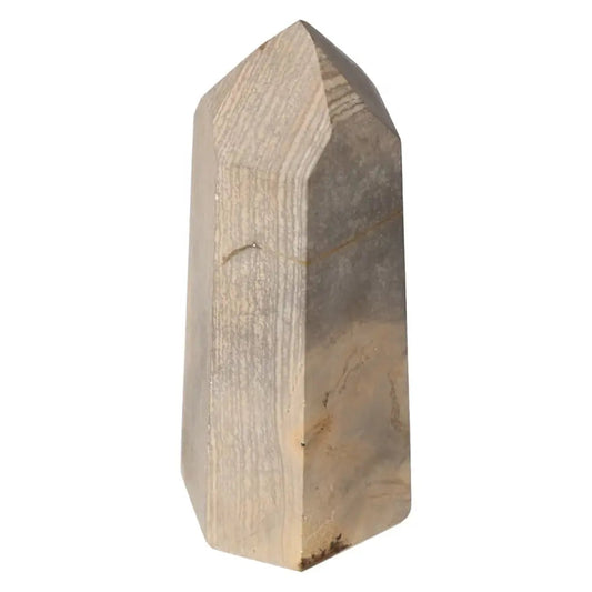 Polished Jasper Obelisk by Sylvia Crystals, symbolizing tranquility and strength, infusing spaces with harmony and positive energy.