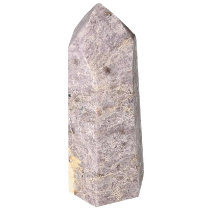 Polished Lepidolite Obelisk from Sylvia Crystals, a decorative stone for calming energy, serenity, and emotional balance.