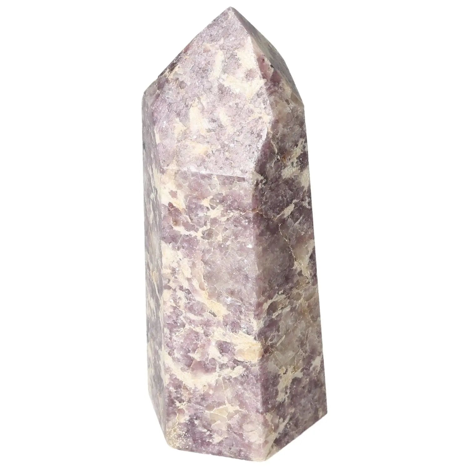 Polished Lepidolite Obelisk by Sylvia Crystals, showcasing refined elegance and calming energy for emotional harmony.