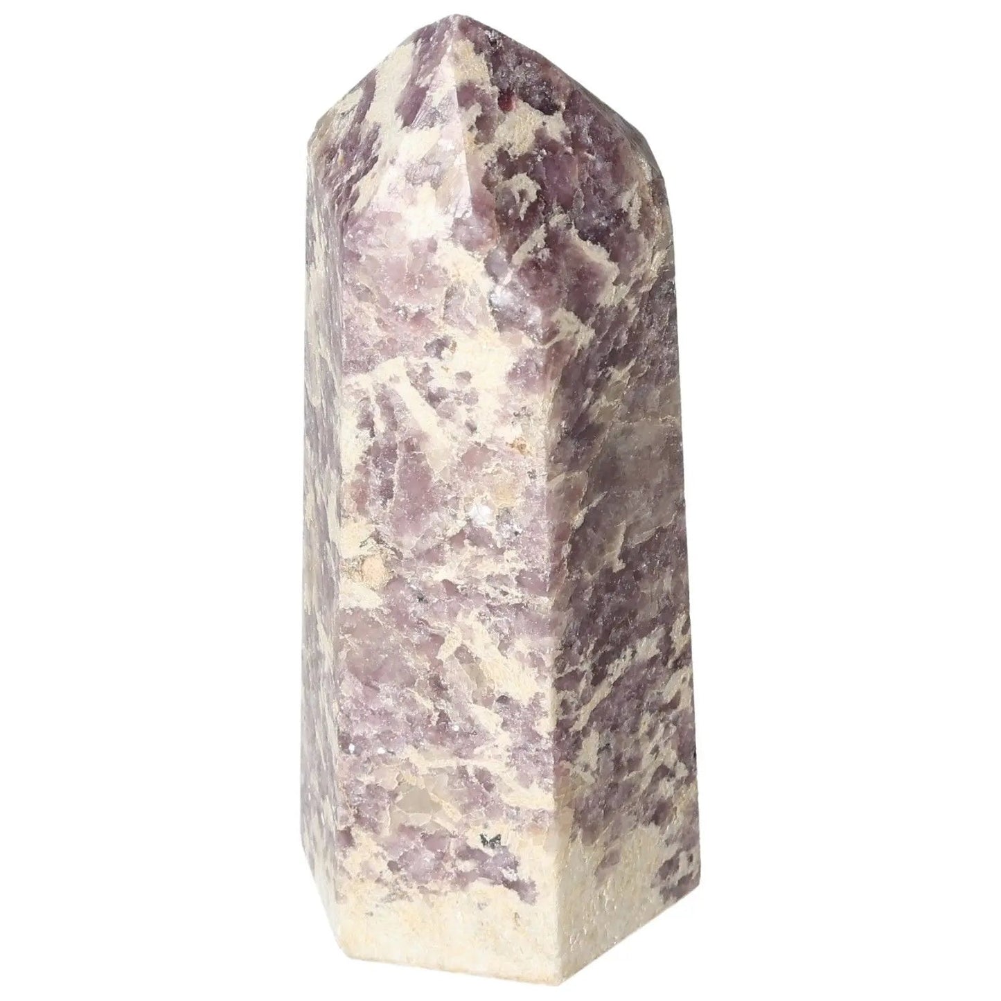 Polished Lepidolite Obelisk showcasing calming properties for emotional harmony by Sylvia Crystals