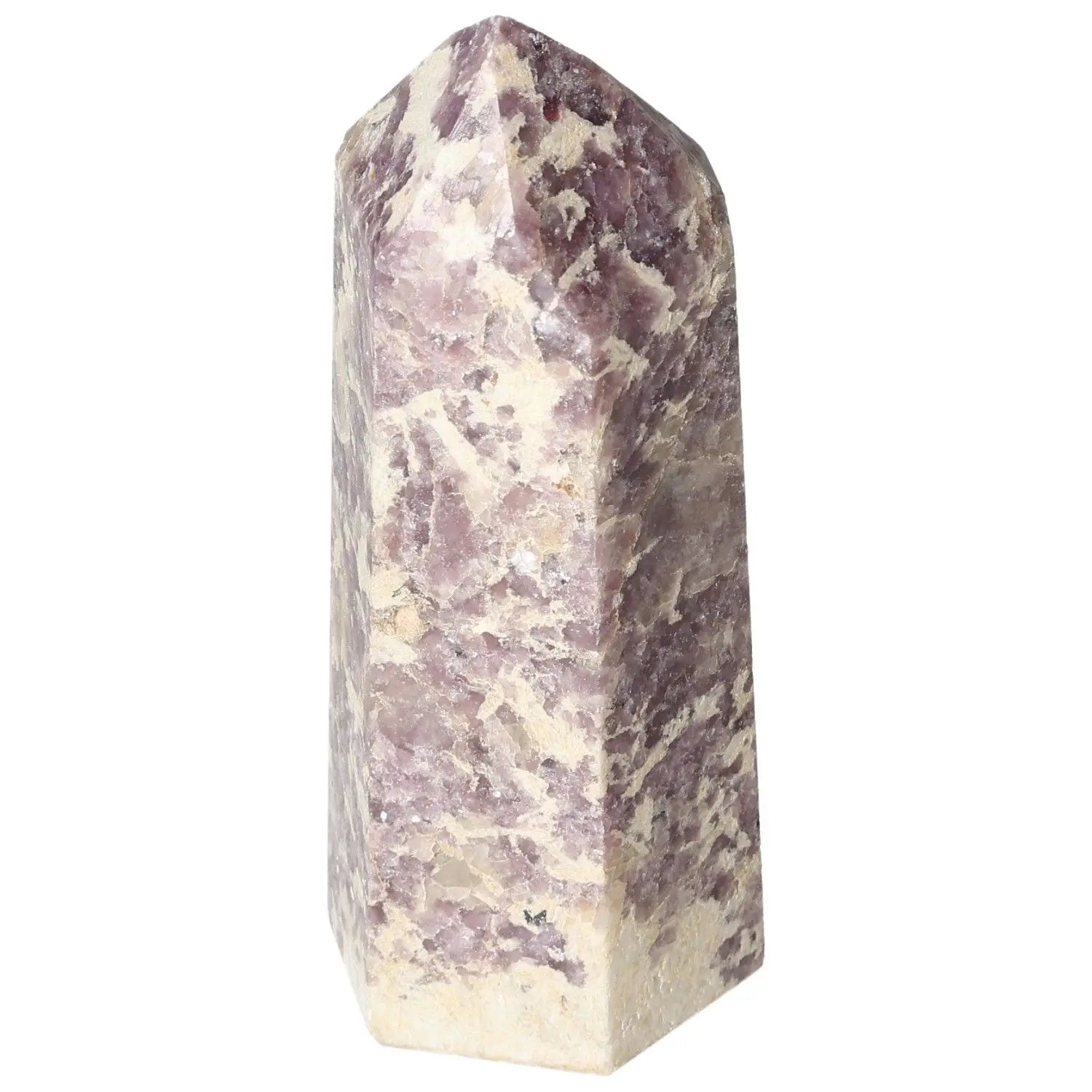 Polished Lepidolite Obelisk showcasing calming properties for emotional harmony by Sylvia Crystals