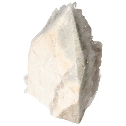 Polished Milky Quartz Point crystal, showcasing its elegant finish and spiritual energy, offered by Sylvia Crystals for luxury and harmony.