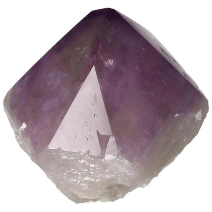 Polished Point Amethyst crystal with deep purple hues, ideal for stress relief and energy boost, from Sylvia Crystals.
