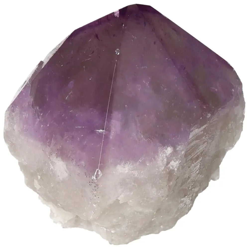 Polished Point Amethyst crystal by Sylvia Crystals, known for stress relief and energy boost, premium gemstone for collectors.