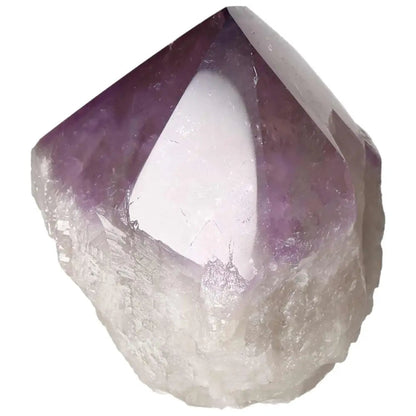 Polished Point Amethyst crystal for mental enhancement, stress relief, and energy boosting by Sylvia Crystals.