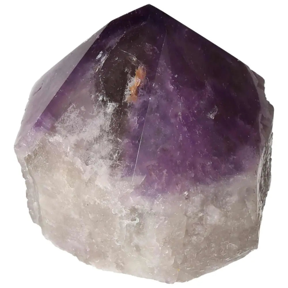 Polished Point Amethyst crystal by Sylvia Crystals, offering stress relief and positive energy in a luxurious, handpicked design.