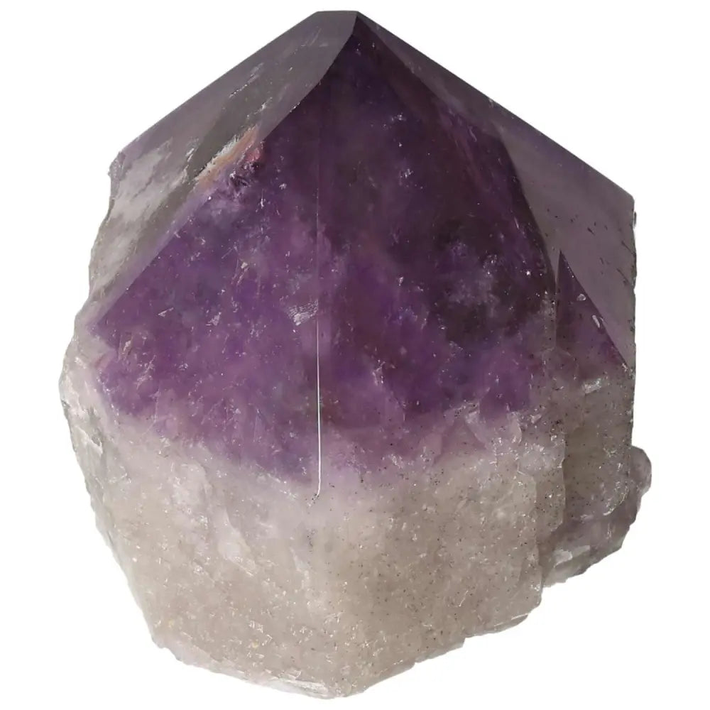Polished Point Amethyst crystal by Sylvia Crystals, known for stress relief and positive energy. Premium quality gem.