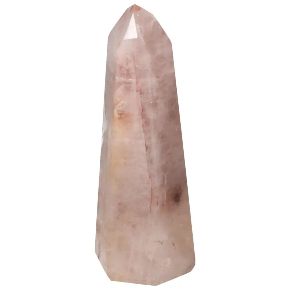 Polished Point Hematoide crystal from Sylvia Crystals, showcasing luxury and grounding energy with a refined, radiant appearance.