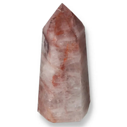 Polished Point Hematoide crystal with deep red and brown hues, showcasing luxury and transformation from Sylvia Crystals.