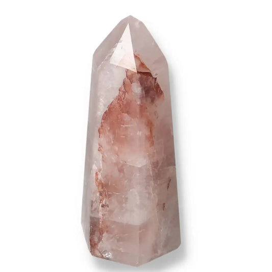 Polished Point Hematoide crystal by Sylvia Crystals, showcasing a unique design and vibrant energy for luxury and spirituality.