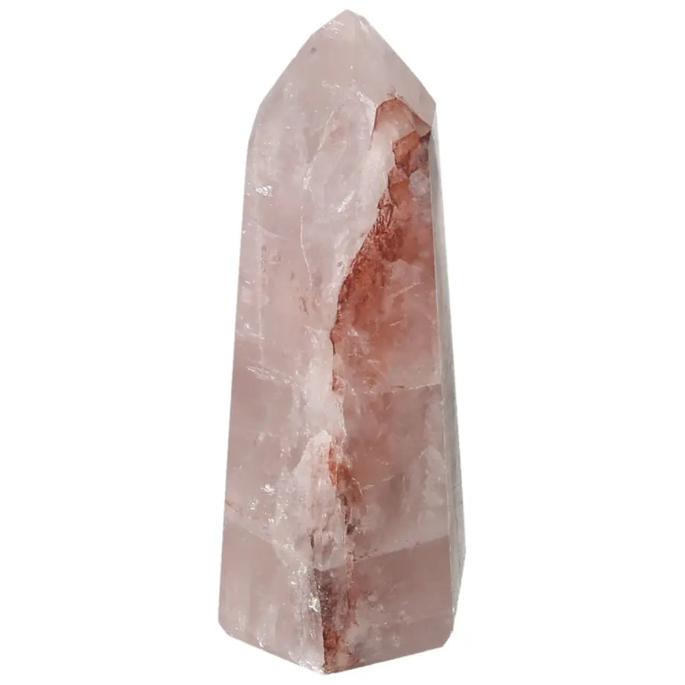 Polished Point Hematoide crystal by Sylvia Crystals, showcasing unique design and vibrant energy. Premium quality handpicked gem.