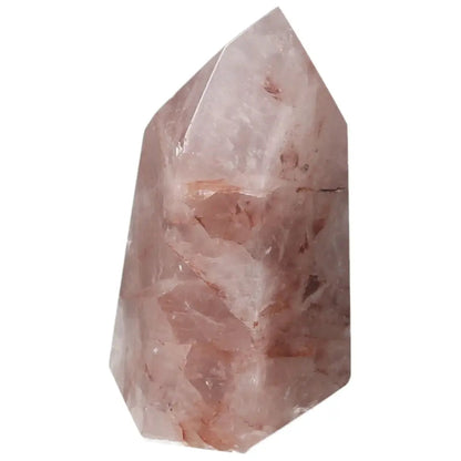 Polished Point Hematoide crystal by Sylvia Crystals with vibrant hues, symbolizing harmony and transformation.