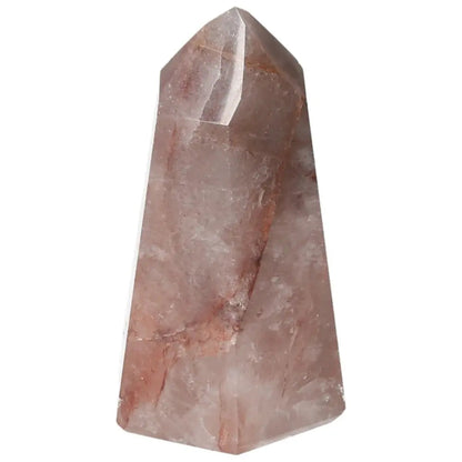 Polished Hematoide crystal point with smooth finish from Sylvia Crystals, showcasing natural elegance and grounding energy.