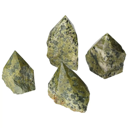 Polished Point Jadeite M gemstones from Sylvia Crystals, showcasing luxurious quality and cultural significance.