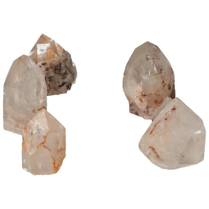 Polished Point Quartz with Hematite crystals, showcasing elegance and metaphysical strength, from Sylvia Crystals collection.