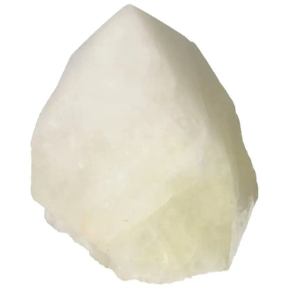 Polished Point Quartz With Sulphur crystal by Sylvia Crystals, premium quality, reflecting light beautifully, luxury and spirituality.