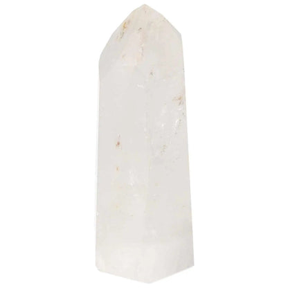 Elegant polished quartz obelisk for spiritual elevation and decorative sophistication from Sylvia Crystals.