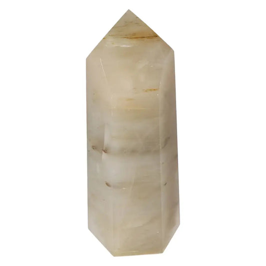 Polished Quartz Smoky Obelisk by Sylvia Crystals, known for grounding and enhancing mental clarity and emotional balance.