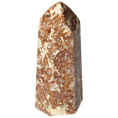 Polished Quartz With Calcite Obelisk from Sylvia Crystals showcasing luxury and elegance with unique natural patterns.