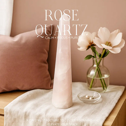 Polished Rose Quartz Obelisk Sylvia Crystals Sp. z o.o.