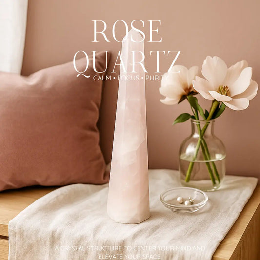 Polished Rose Quartz Obelisk Sylvia Crystals Sp. z o.o.