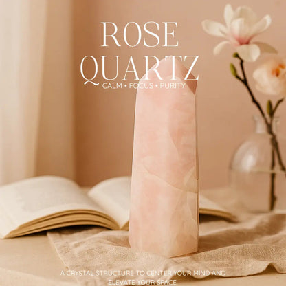 Polished Rose Quartz Obelisk Sylvia Crystals Sp. z o.o.