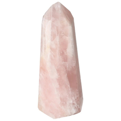 Polished Rose Quartz Obelisk by Sylvia Crystals, showcasing natural beauty and spiritual elegance in premium pink quartz.