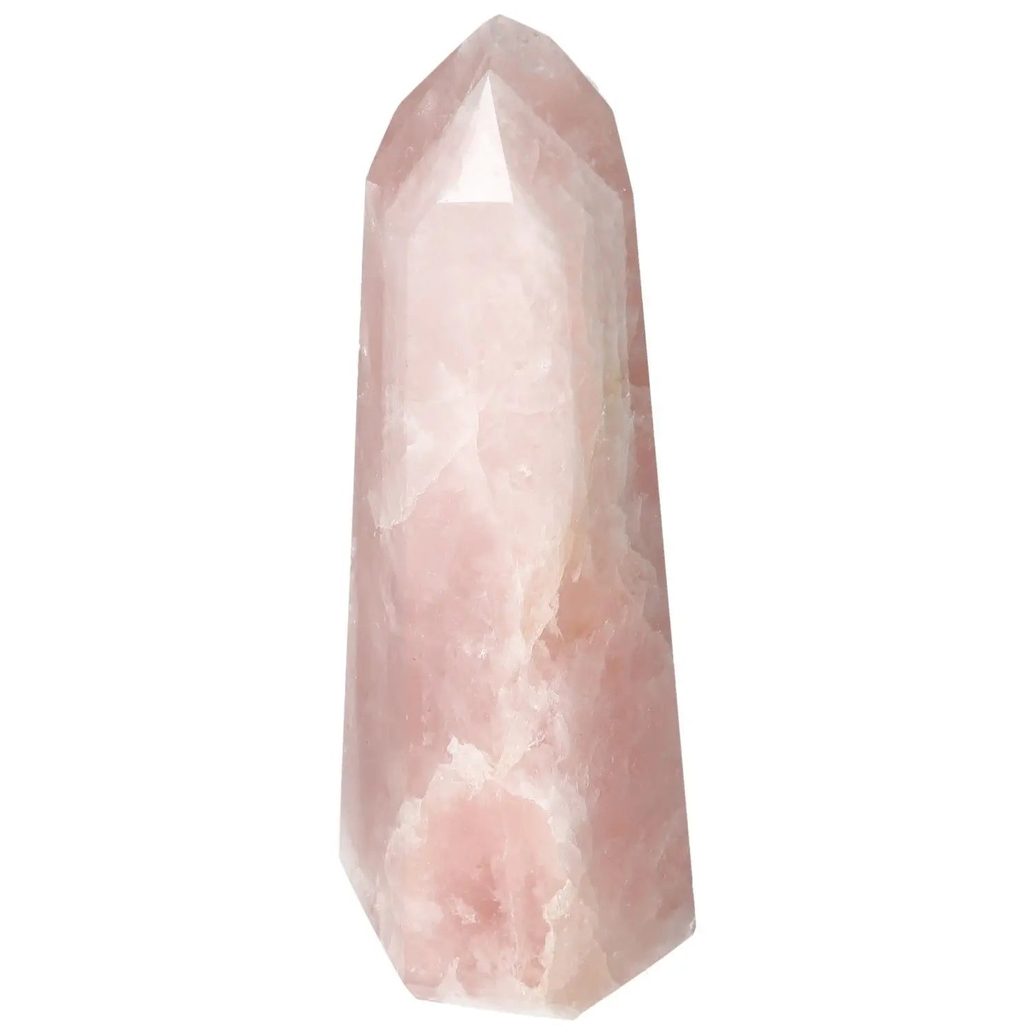 Polished Rose Quartz Obelisk from Sylvia Crystals, showcasing natural beauty and spiritual depth, symbolizing strength and elegance.