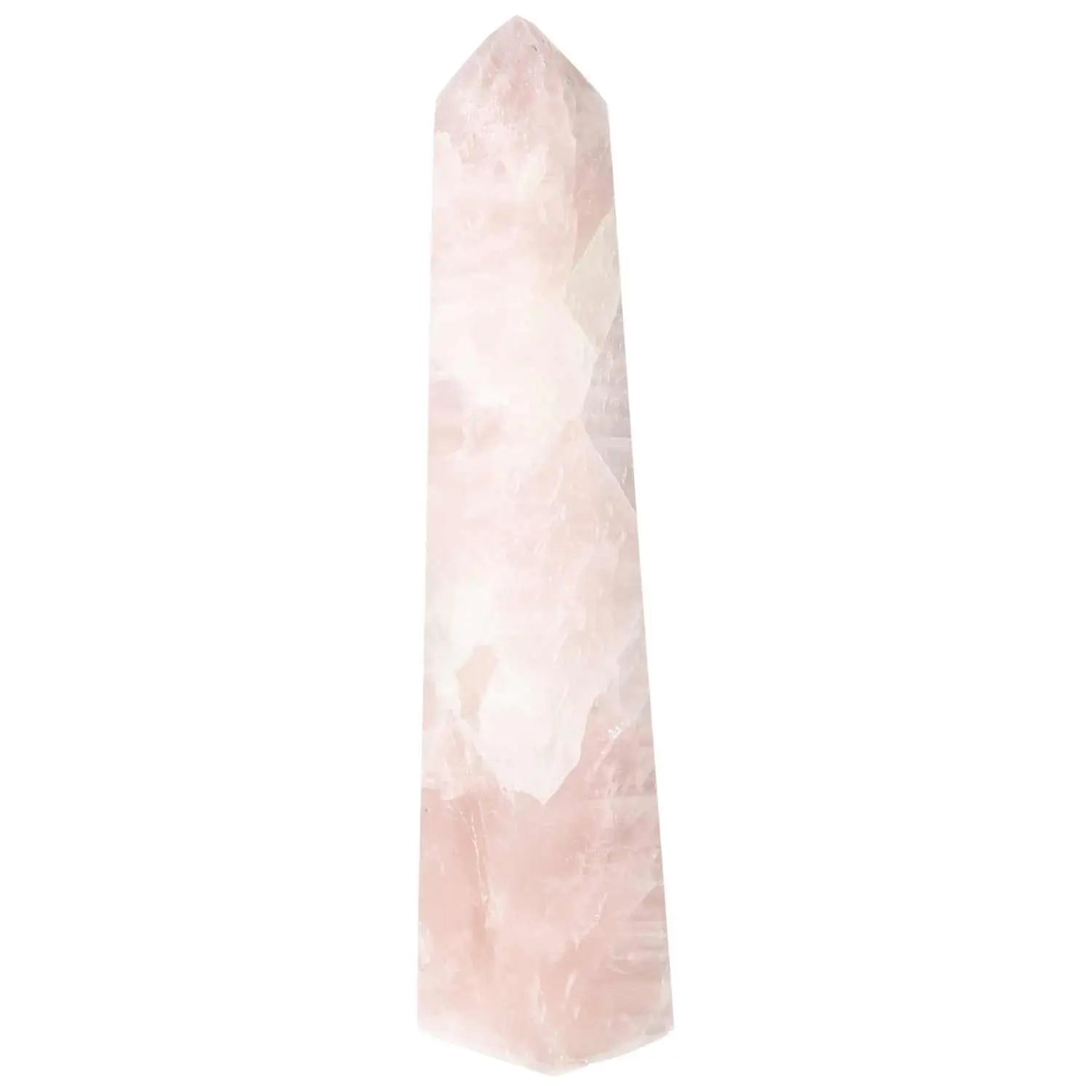 Polished Rose Quartz Obelisk from Sylvia Crystals, showcasing luxury and spiritual elegance with a smooth, premium finish.