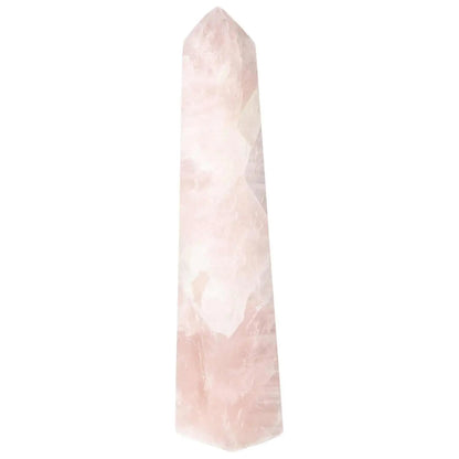 Polished Rose Quartz Obelisk from Sylvia Crystals, showcasing luxury and spiritual elegance with a smooth, premium finish.