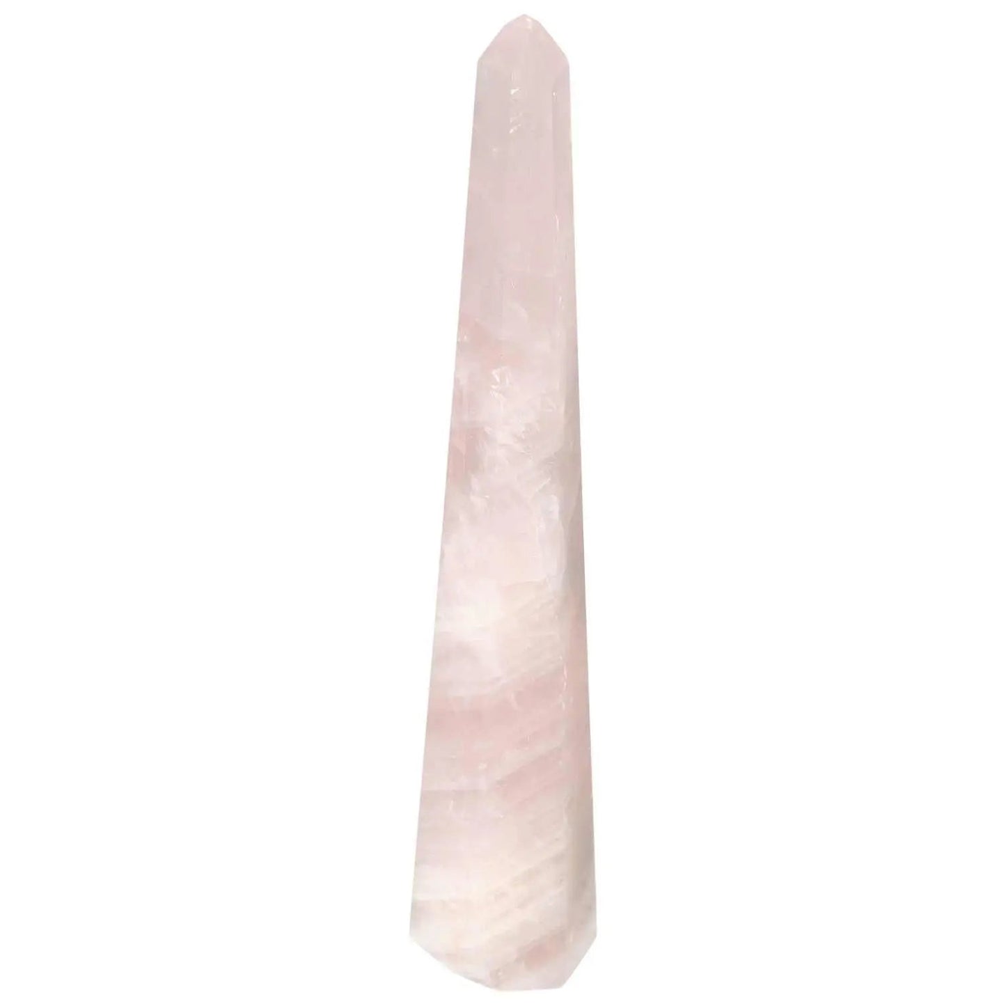 Polished Rose Quartz Obelisk from Sylvia Crystals, luxurious and spiritually elegant gemstone, perfect for home decor or meditation.
