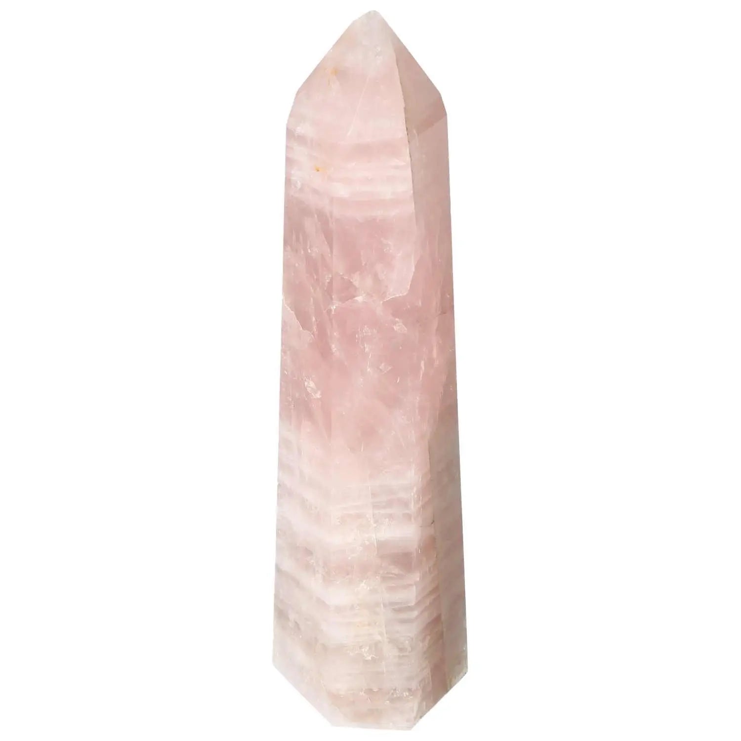 Polished Rose Quartz Obelisk from Sylvia Crystals, premium quality pink crystal for decorative and conscious living.