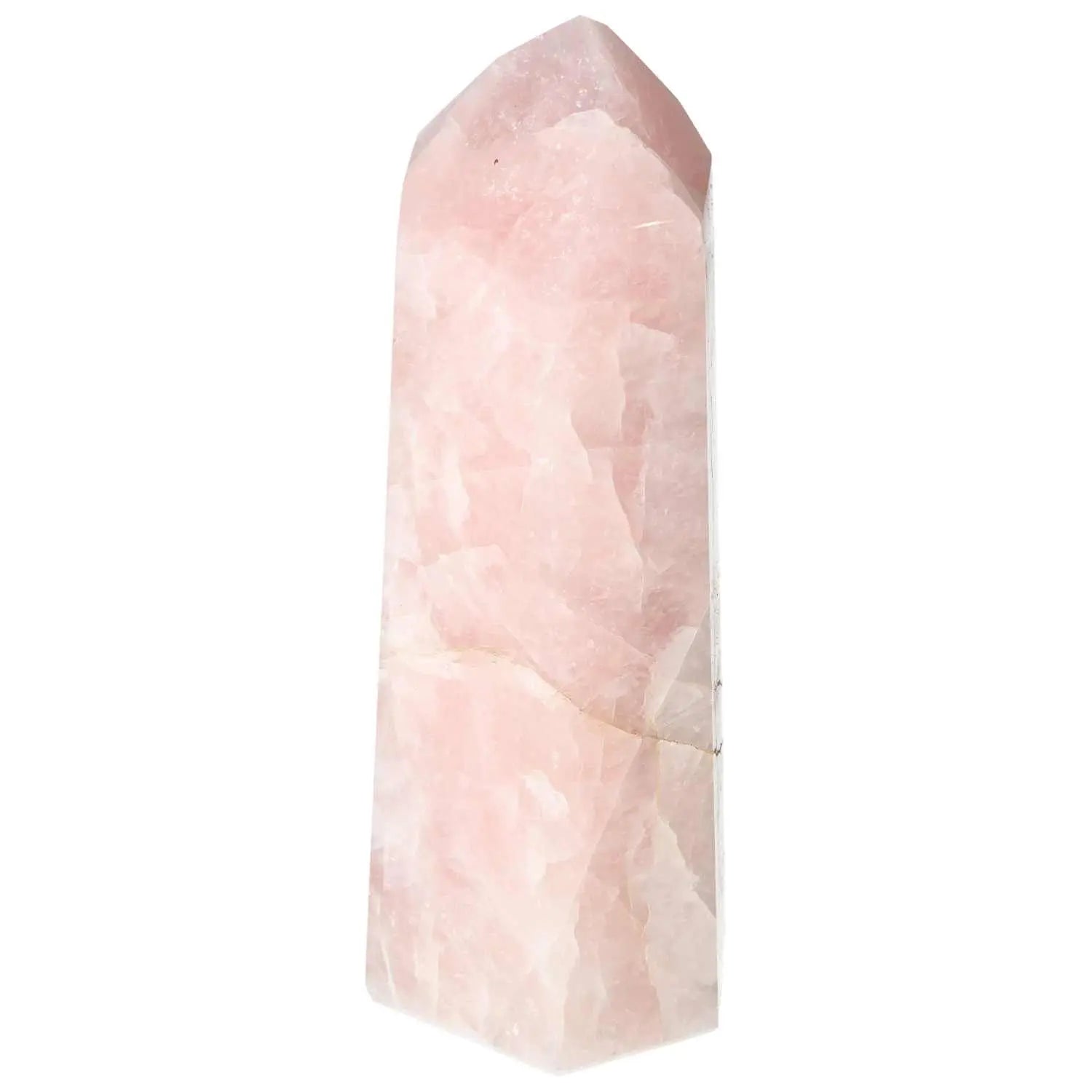 Polished Rose Quartz Obelisk from Sylvia Crystals, epitome of luxury and spirituality, perfect for enhancing any space.