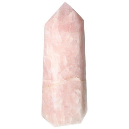 Polished Rose Quartz Obelisk by Sylvia Crystals, embodies luxury and elegance, ideal for spiritual and calming spaces.