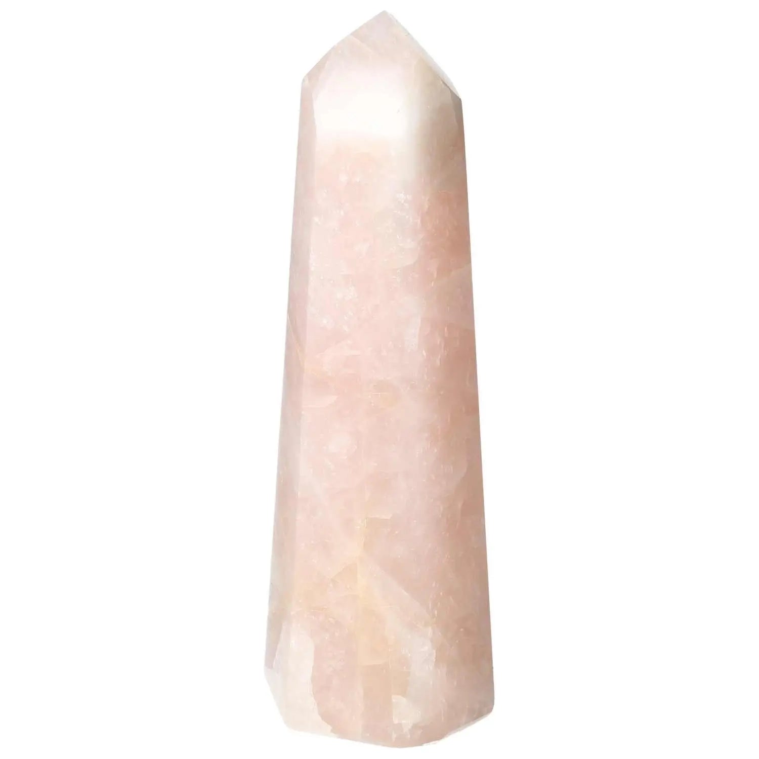 Polished Rose Quartz Obelisk - Premium Pink Quartz Crystal, Elegantly Handcrafted for Healing and Decoration by Sylvia Crystals.