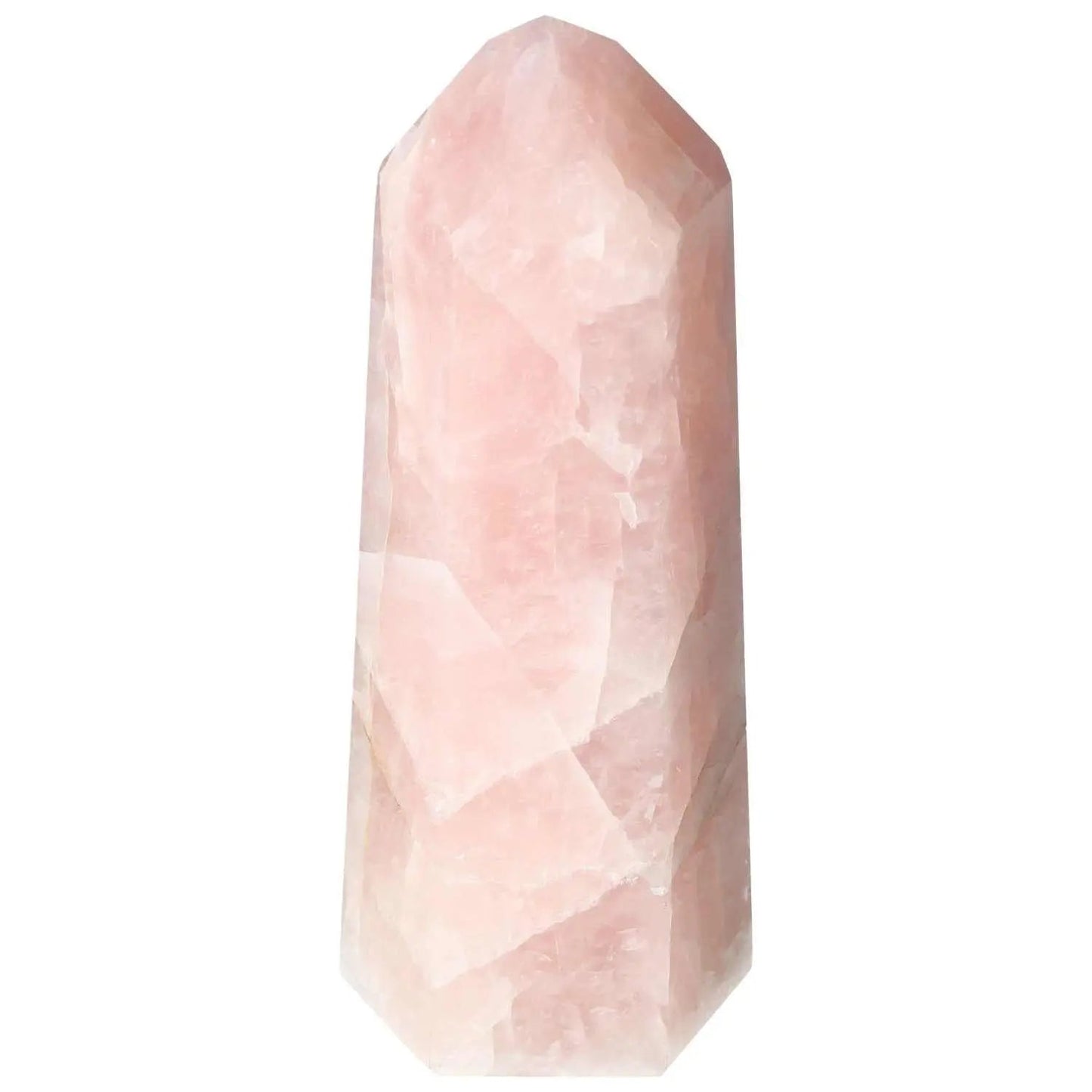 Polished Rose Quartz Obelisk from Sylvia Crystals, premium pink gemstone centerpiece for elegance and calming energy.