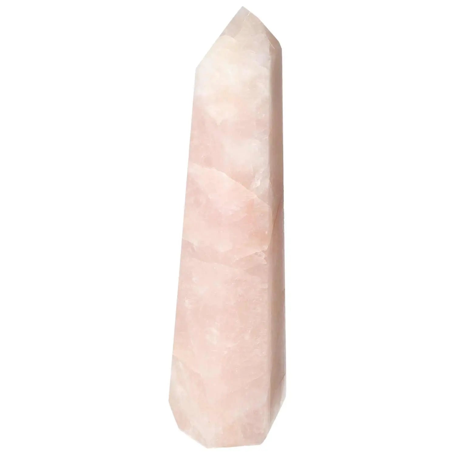 Polished Rose Quartz Obelisk from Sylvia Crystals, featuring premium craftsmanship in pink quartz for elegance and transformation.
