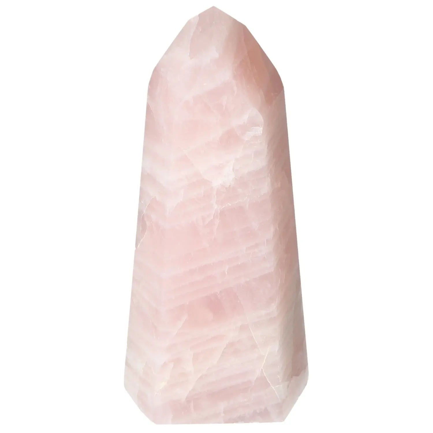 Polished Rose Quartz Obelisk by Sylvia Crystals, blending luxury with spiritual depth and harmonious energy for timeless beauty.