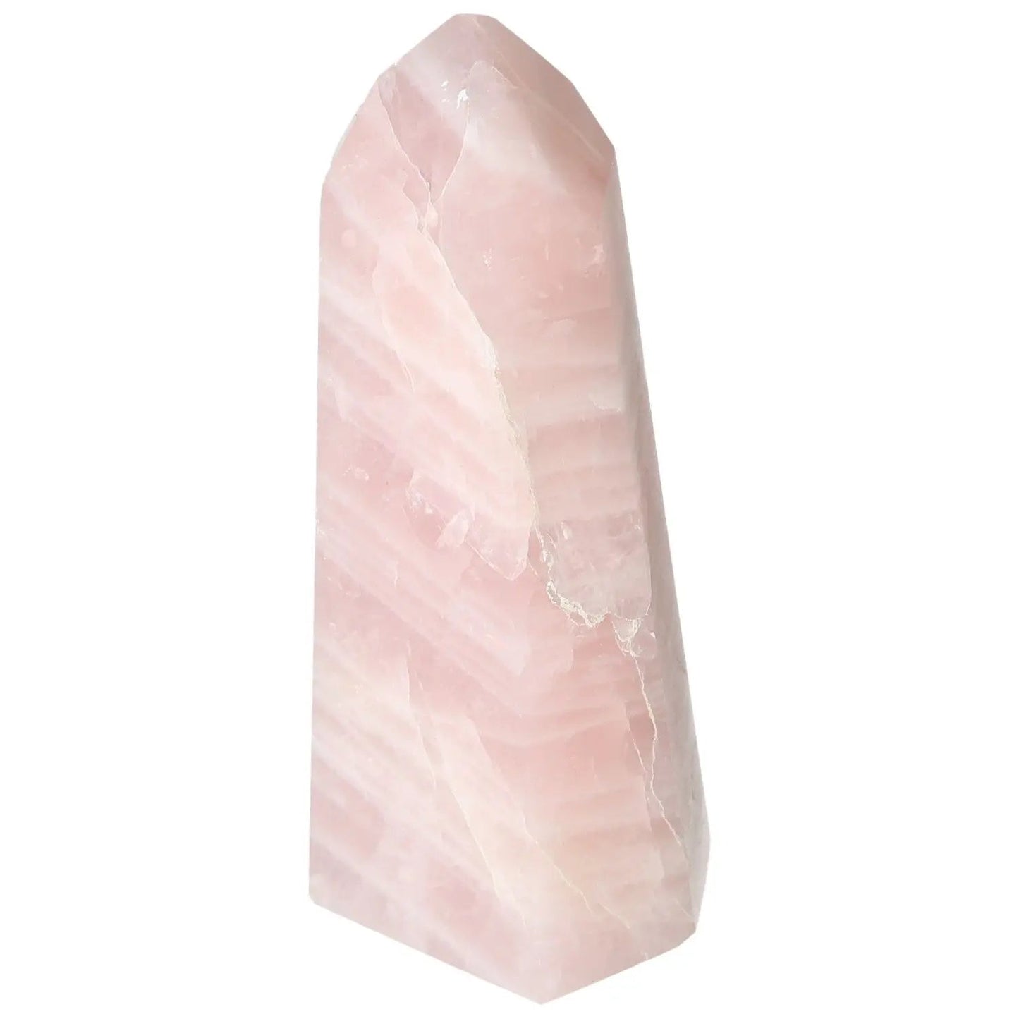 Polished Rose Quartz Obelisk showcasing elegant design and spiritual depth, a premium Sylvia Crystals masterpiece of luxury and harmony.