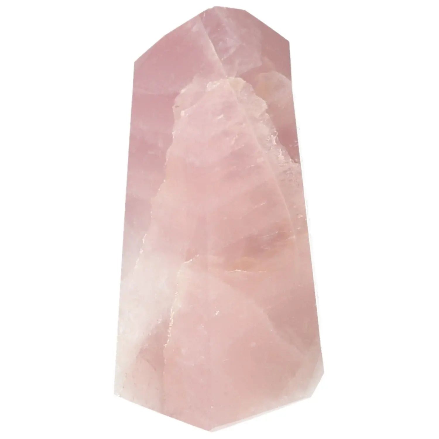 Polished Rose Quartz Obelisk, premium Sylvia Crystals piece, enhances love and emotional healing with elegant pink hue.