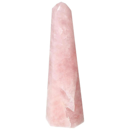 Polished Rose Quartz Obelisk, luxury crystal by Sylvia Crystals for inner peace and decoration, pink, handpicked, premium quality