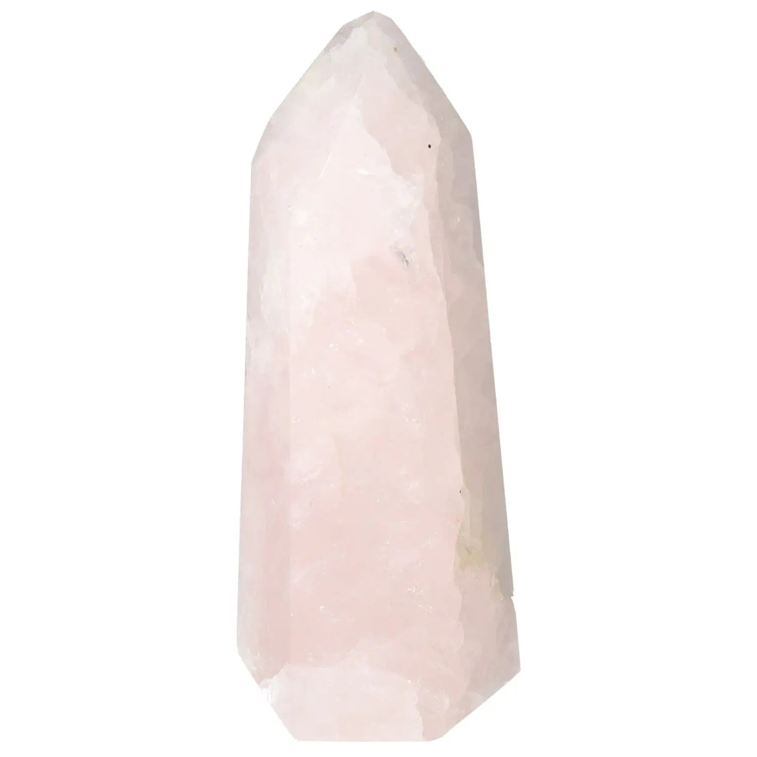 Polished Rose Quartz Obelisk with soft pink hue, a premium Sylvia Crystals creation embodying luxury and spiritual energy properties.