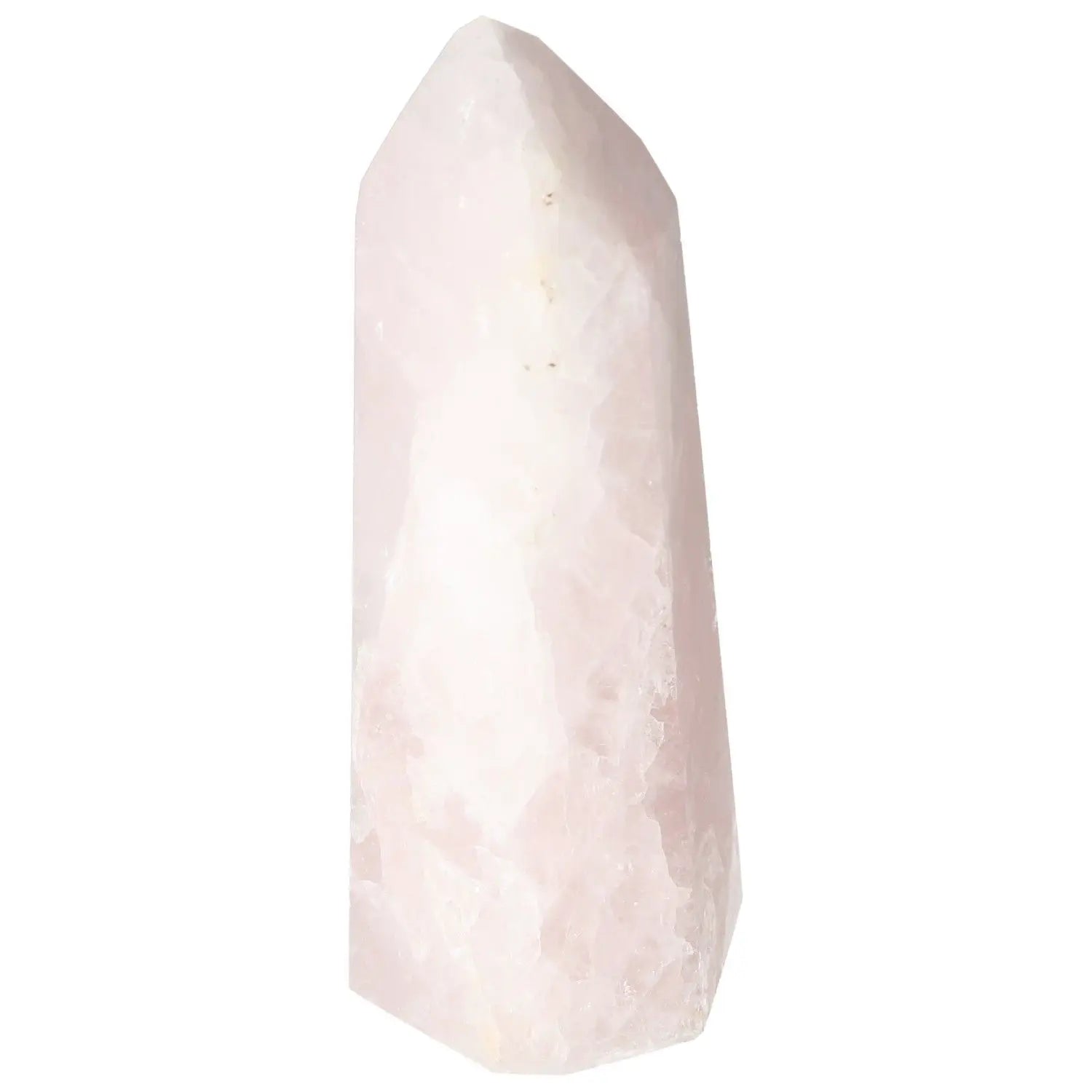 Polished Rose Quartz Obelisk from Sylvia Crystals, featuring a gentle pink hue and powerful energy properties for luxury and spirituality.