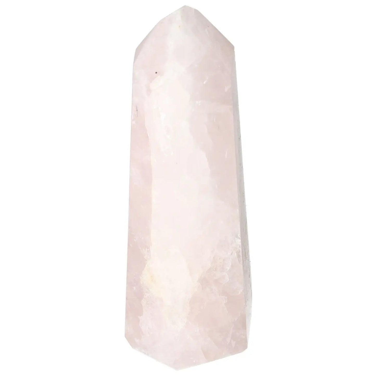 Polished Rose Quartz Obelisk with Soft Pink Hue - Sylvia Crystals