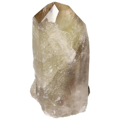 Polished Smoky Quartz Point crystal, handpicked by Sylvia Crystals, for grounding and absorbing negative energy, premium quality.