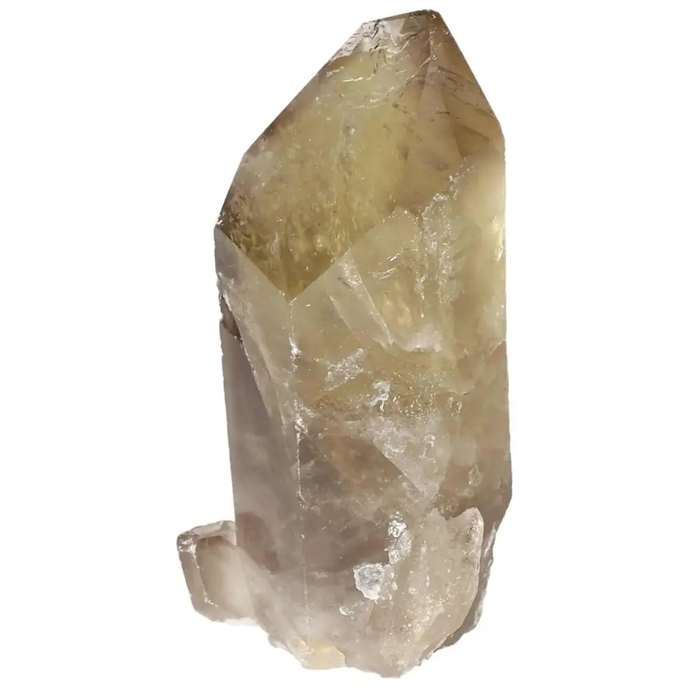 Polished Smoky Quartz Point from Sylvia Crystals; elegant crystal for grounding and protection, absorbs negative energy, earthy elegance.
