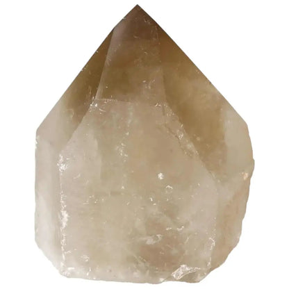 Polished Smoky Quartz Point from Sylvia Crystals, renowned for grounding and emotional balance. Luxurious spiritual crystal.