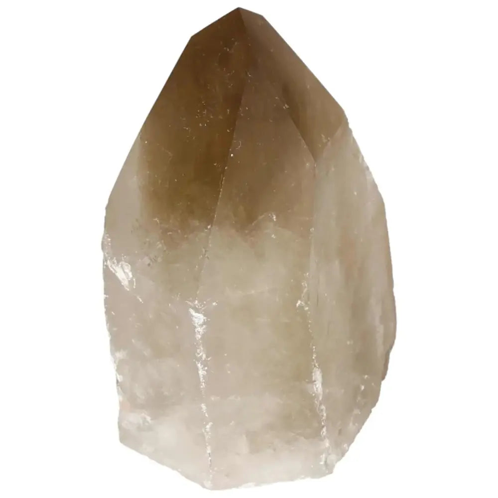 Polished Smoky Quartz Point crystal for grounding and protection by Sylvia Crystals.