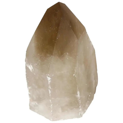 Polished Smoky Quartz Point crystal for grounding and protection by Sylvia Crystals.